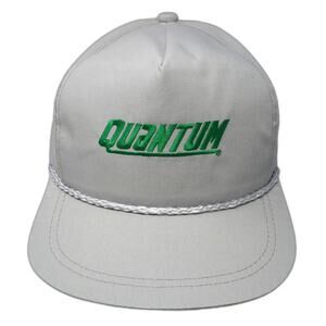 K-Brand Trucker Gray One Size Quantum Hat Green Rope Slideback Made in USA Twill